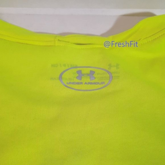 🆕Under Armour HeatGear Hi Viz Neon Yellow T-Shirt - Picture 4 of 6